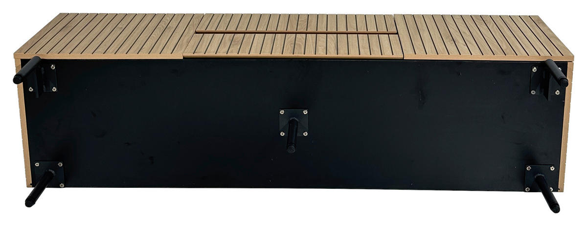 LOWBOARD LINO  in 150/50/40 cm  - Eichefarben/Schwarz, Design, Holzwerkstoff/Metall (150/50/40cm) - Xora