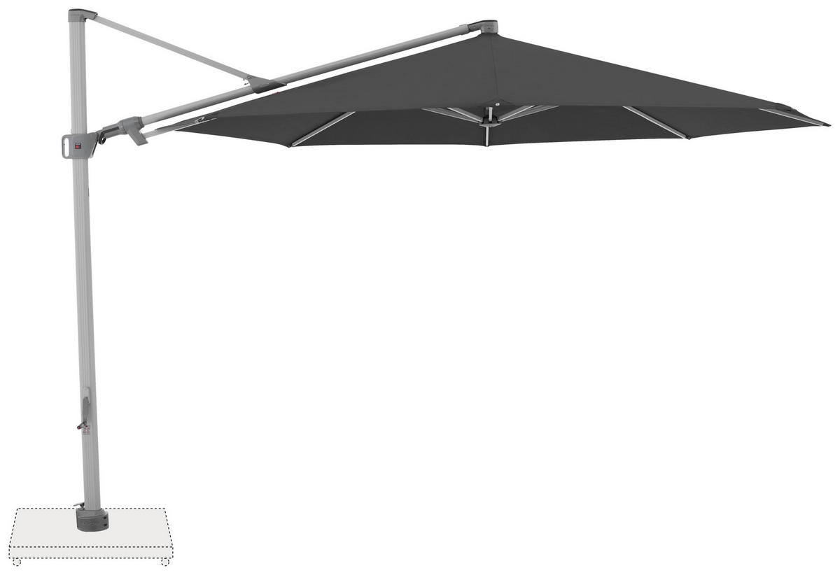 AMPELSCHIRM  340/340 cm  - Dunkelgrau/Silberfarben, Basics, Textil/Metall (340/340cm) - Doppler