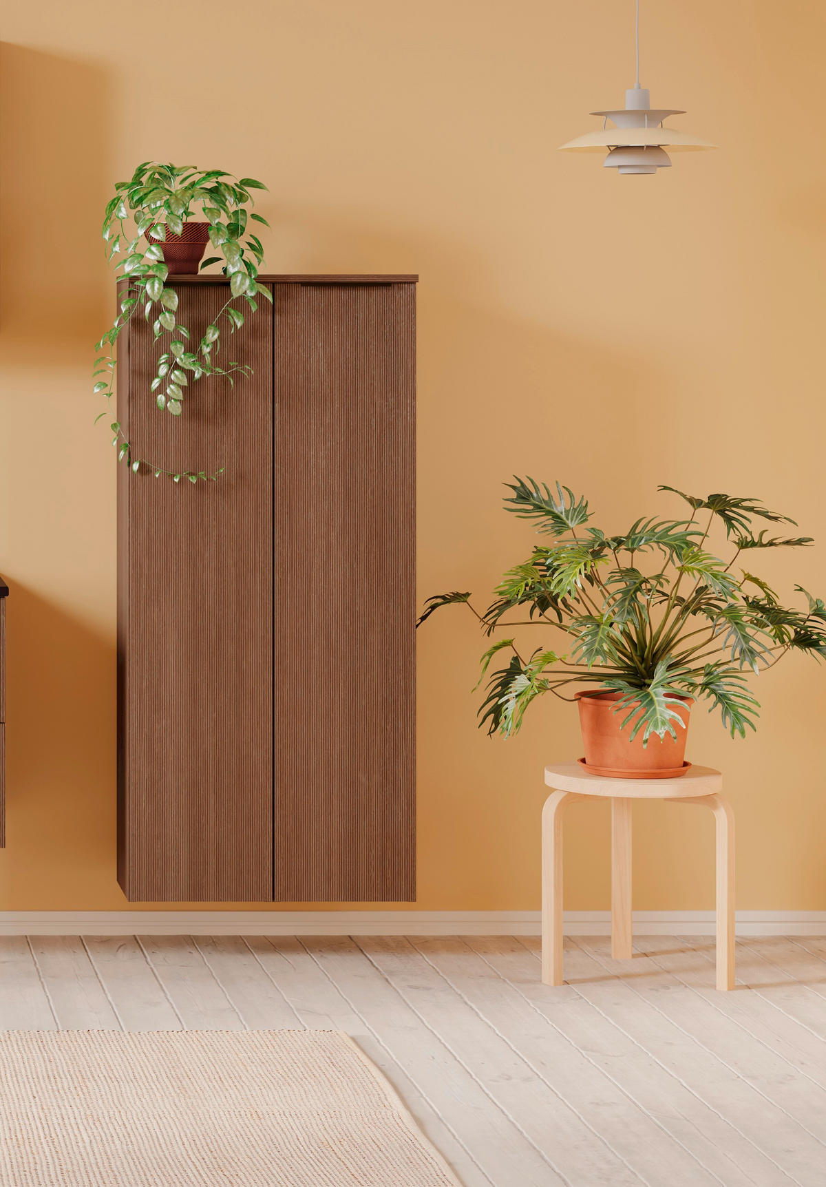 MIDISCHRANK 60/130/27 cm  - Dunkelbraun/Schwarz, Natur, Holzwerkstoff/Kunststoff (60/130/27cm) - Held