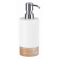 DÁVKOVAČ MÝDLA bílá, barvy dubu - bílá/barvy dubu, Basics, dřevo/plast (7/18,5/7cm) - Sadena