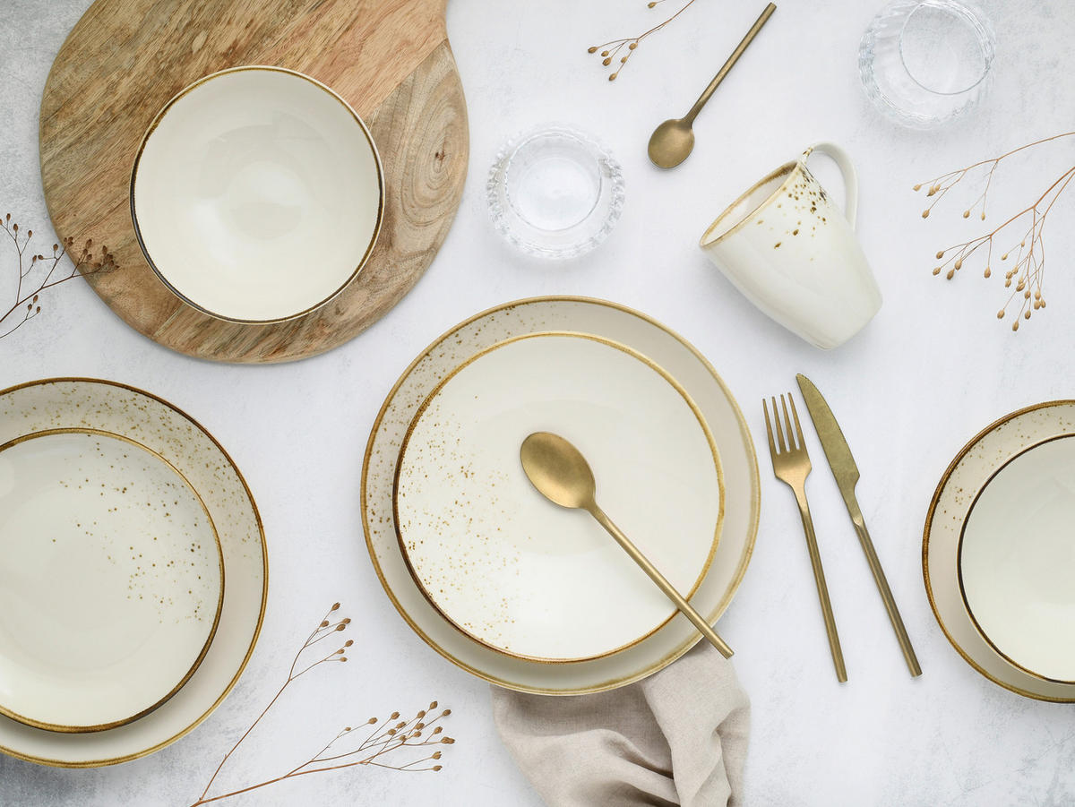 KOMPLETT SERVIS Nature Collection 20 delar  - cremefärgad, Basics, keramik - Creatable