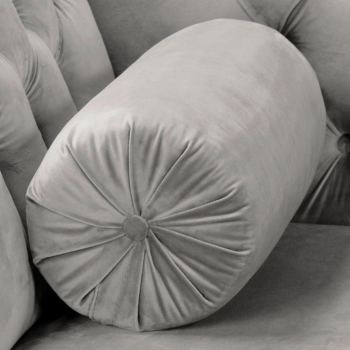 RÉCAMIERE Samt Grau  - Braun/Grau, Design, Holz/Textil (185/93/75cm) - Livetastic