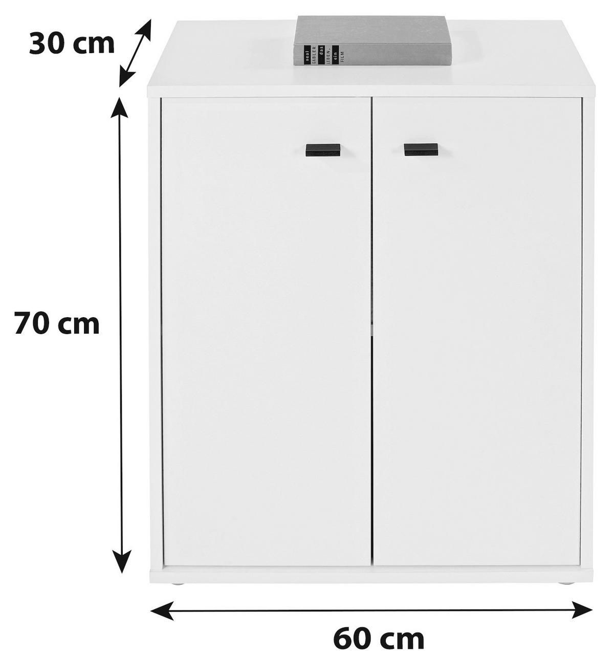 Kommode B: 60 cm Boni  in 60/70/30 cm  - Schwarz/Weiß, MODERN, Holzwerkstoff/Kunststoff (60/70/30cm) - Boxxx