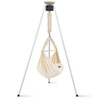 FEDERWIEGE Set inkl. Tipi-Gestell und Motor  Weiß, Beige  - Beige/Weiß, Basics, Kunststoff/Textil (135/194/135cm) - SCHMUSEWOLKE