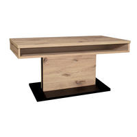 COUCHTISCH in Metall, Holzwerkstoff  - Eichefarben/Schwarz, Design, Holzwerkstoff/Metall (110/58-77/60cm) - MID.YOU