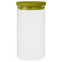 DÓZA NA POTRAVINY  - zelená/čiré, Basics, plast/sklo (9,5/18cm) - Homeware Profession.