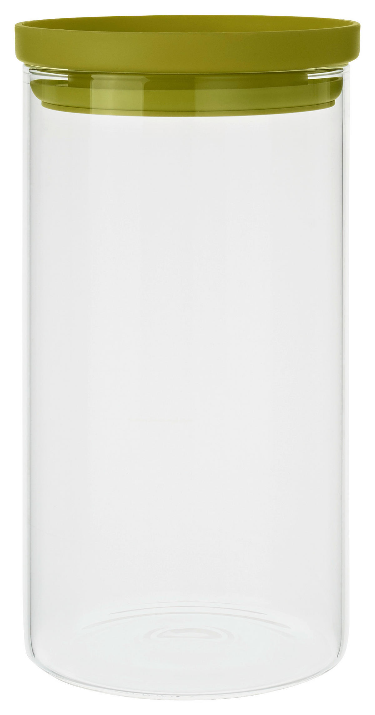 DÓZA NA POTRAVINY  - zelená/čiré, Basics, plast/sklo (9,5/18cm) - Homeware Profession.