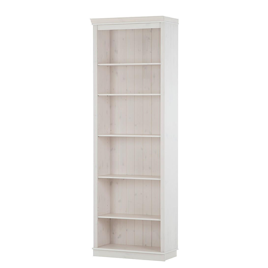 Etajera, 74/223/37 cm, alb, culoare lemn pin,