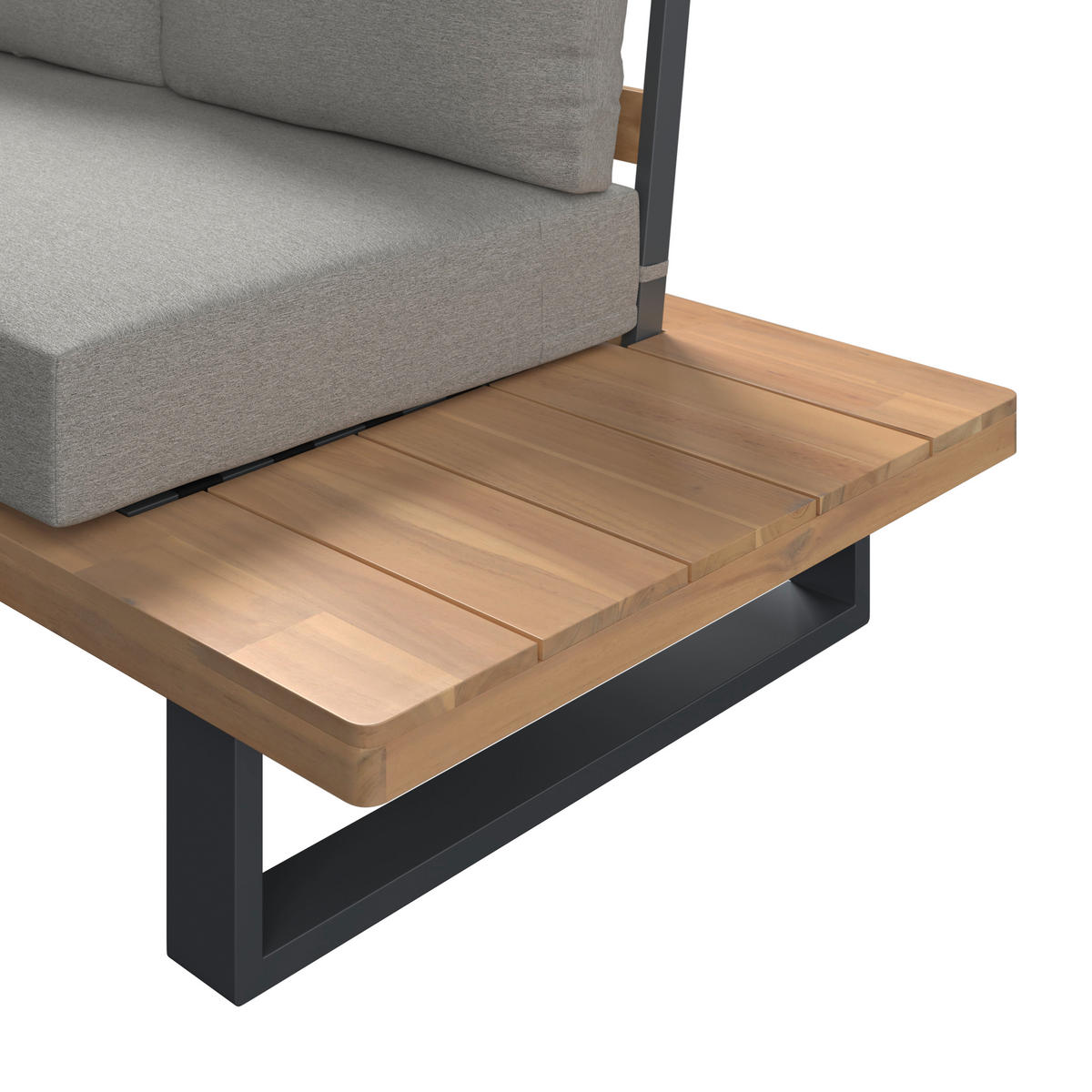 LOUNGEGARNITUR 4-teilig  232/232 cm  Akazie massiv Stahl  - Taupe/Anthrazit, Natur, Holz/Textil (232/232cm) - Ambia Garden