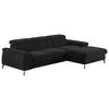 ECKSOFA in Cord Schwarz  - Schwarz, Design, Textil/Metall (244/166cm) - Livetastic