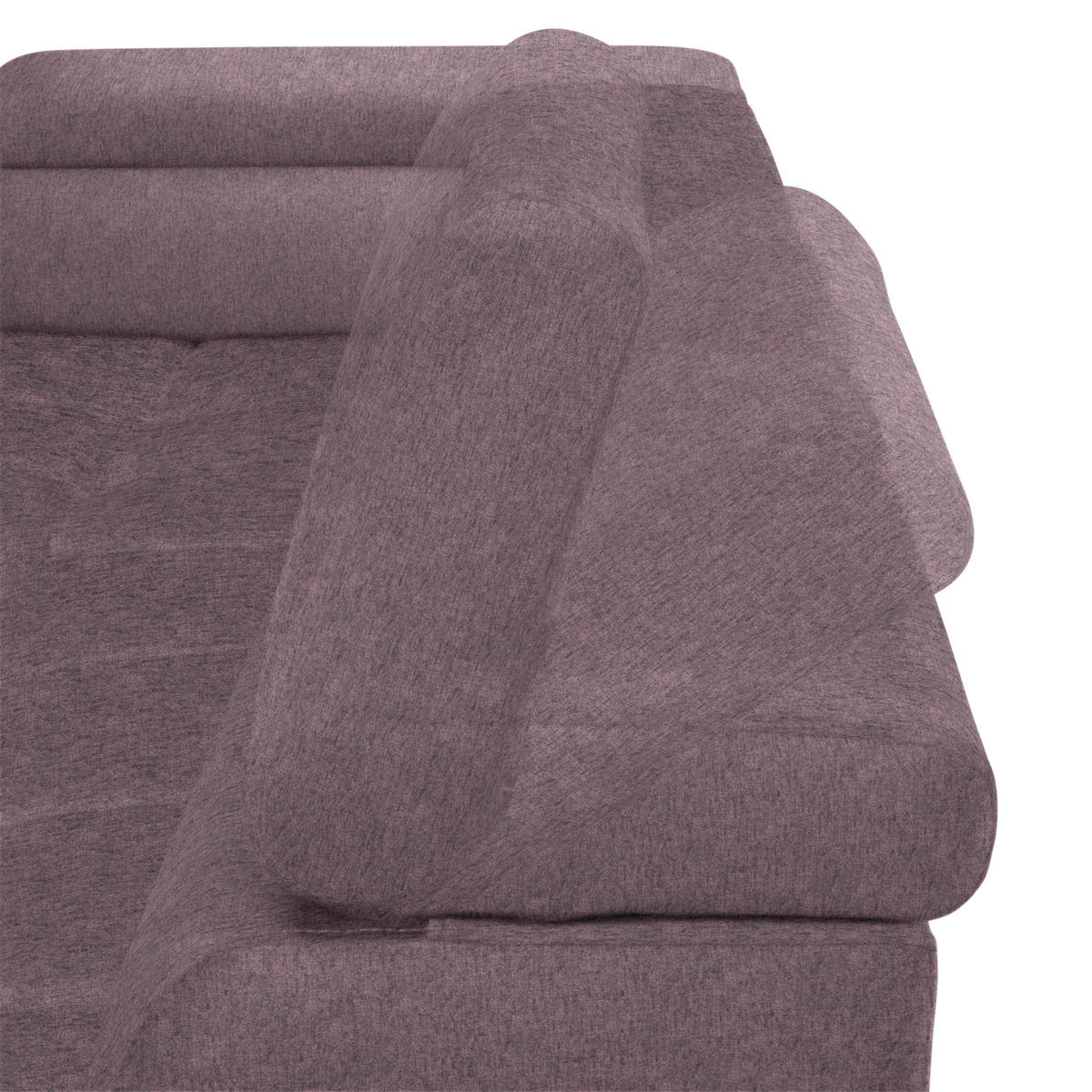 ECKSOFA in Samt, Webstoff Flieder  - Flieder/Schwarz, Design, Textil/Metall (177/270cm) - Welnova