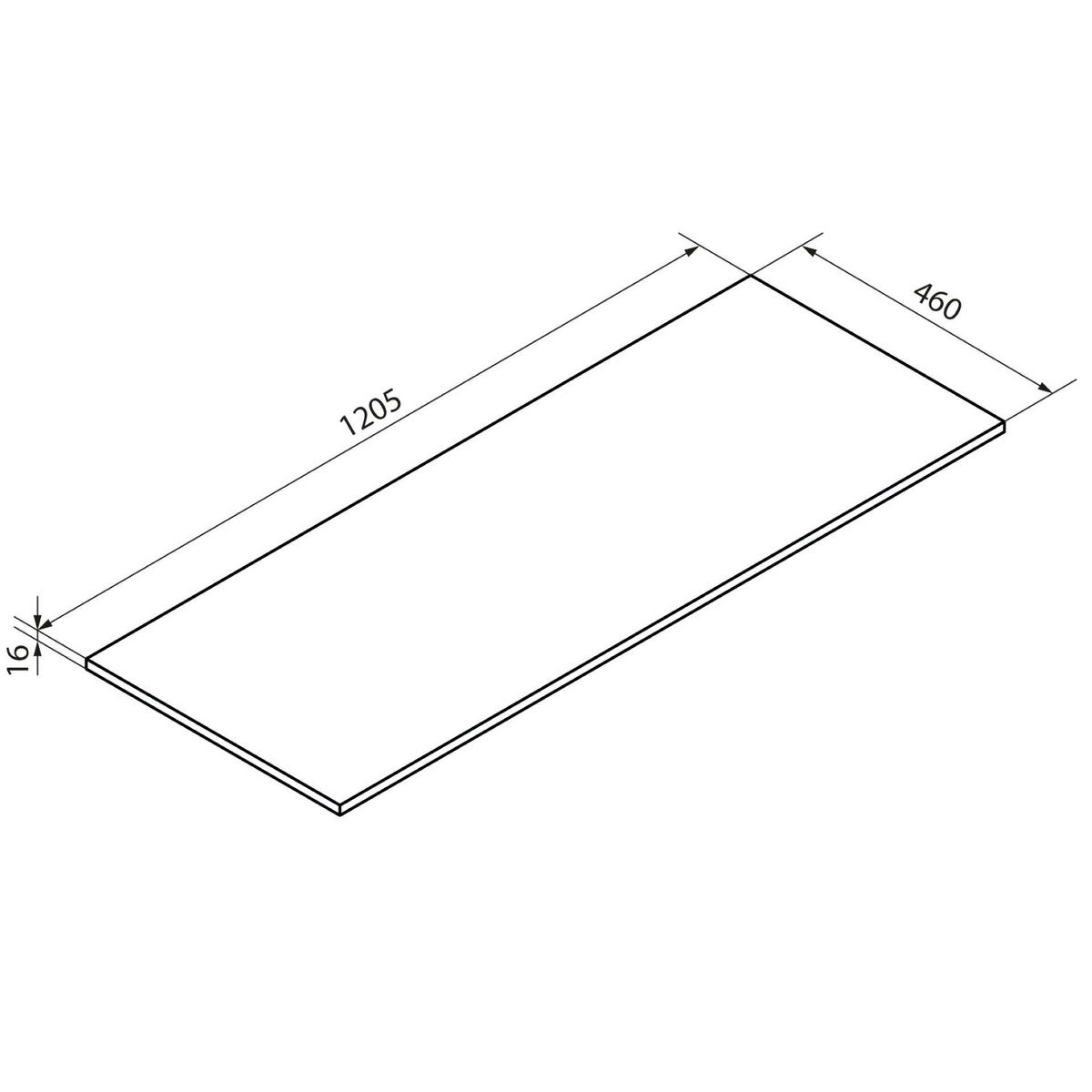 WASCHTISCHPLATTE 120,5/1,6/46 cm  - Schwarz, MODERN, Holzwerkstoff (120,5/1,6/46cm) - Voleo
