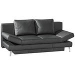 SCHLAFSOFA  in Echtleder Schwarz  - Chromfarben/Schwarz, KONVENTIONELL, Leder/Metall (200/85/90cm) - Novel