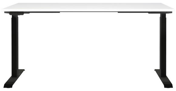 SCHREIBTISCH 160/80/72-118 cm in Schwarz, Weiß - Schwarz/Weiß, MODERN, Holzwerkstoff/Metall (160/80/72-118cm) - Novel