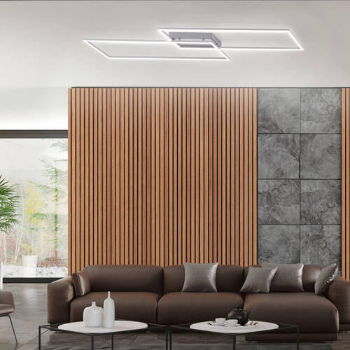 LED-DECKENLEUCHTE Inigo 113,20/24,20/6,80 cm   - Chromfarben/Nickelfarben, Design, Kunststoff/Metall (113,20/24,20/6,80cm) - Paul Neuhaus