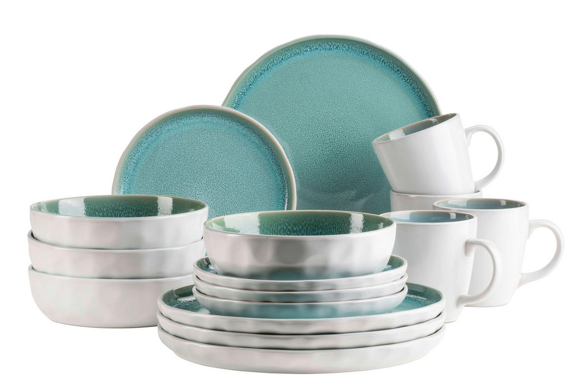 KOMBISERVICE ELEA 16-teilig  - Hellgrün, Basics, Keramik - Mäser