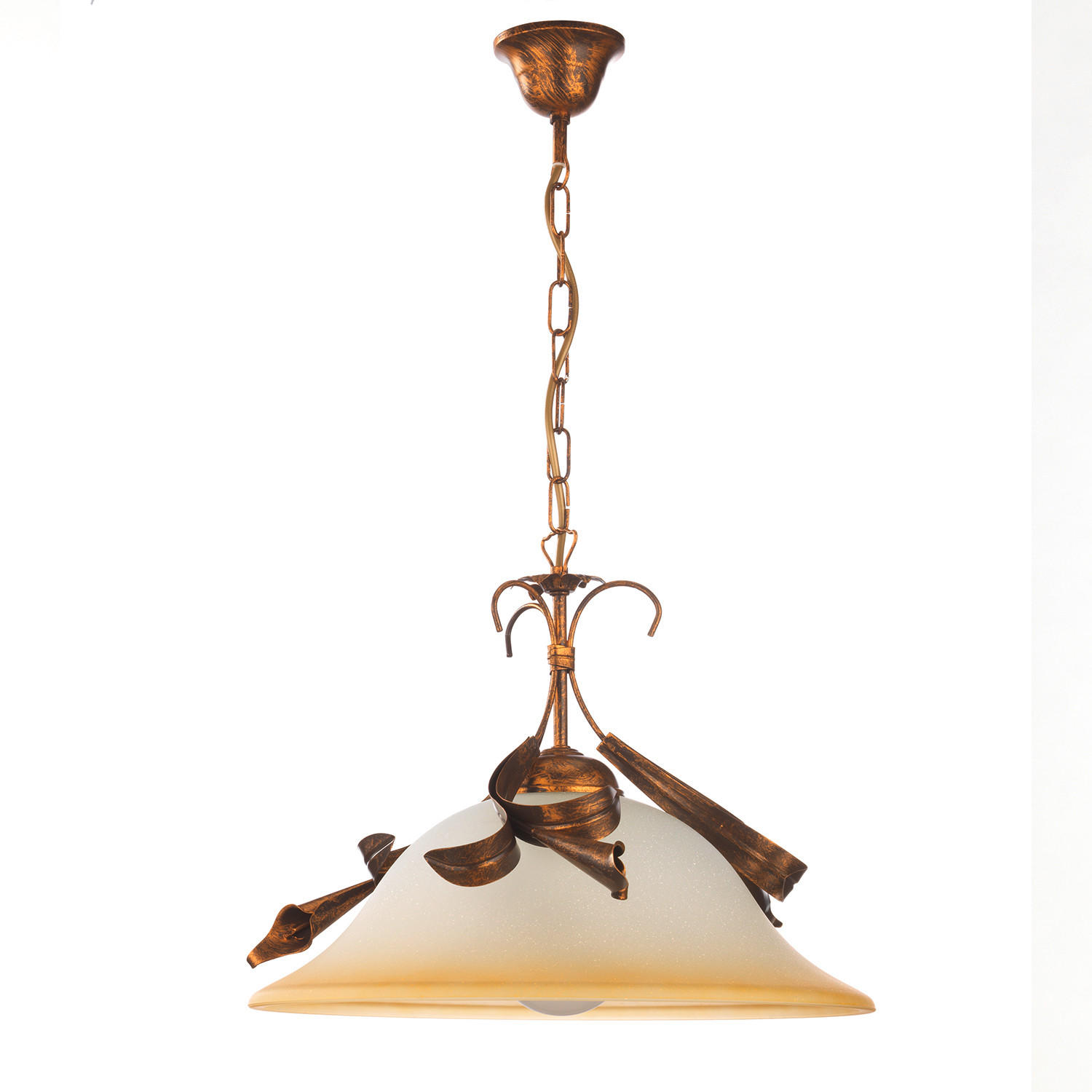 HÄNGELEUCHTE 40/40/90 cm   - Perlmutt/Bronzefarben, KONVENTIONELL, Glas/Metall (40/40/90cm)