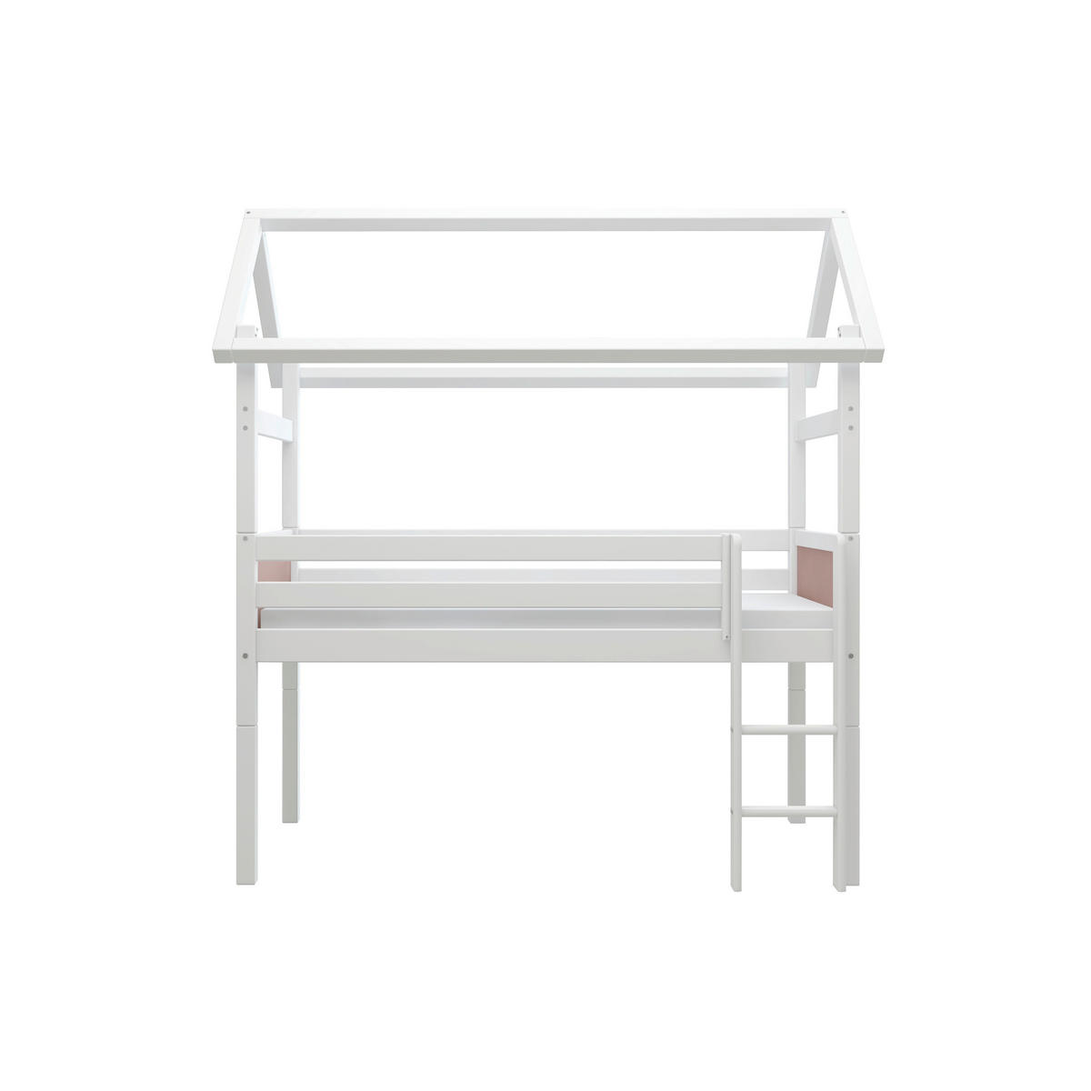 HOCHBETT 90/200 cm,  in Rosa, Weiß, Leiter, Rollrost  - Rosa/Weiß, MODERN, Holz (90/200cm) - Chameo