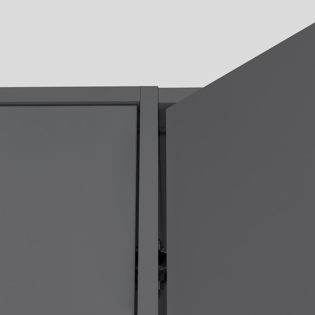 DREHTÜRENSCHRANK 185/211/53 cm,  in Graphitfarben, 4-türig  - Graphitfarben/Schwarz, MODERN, Holzwerkstoff/Metall (185/211/53cm) - MID.YOU