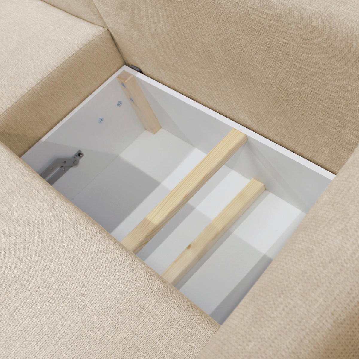 ECKSOFA Beige Struktur  - Beige/Schwarz, Design, Kunststoff/Textil (201/240cm) - MID.YOU