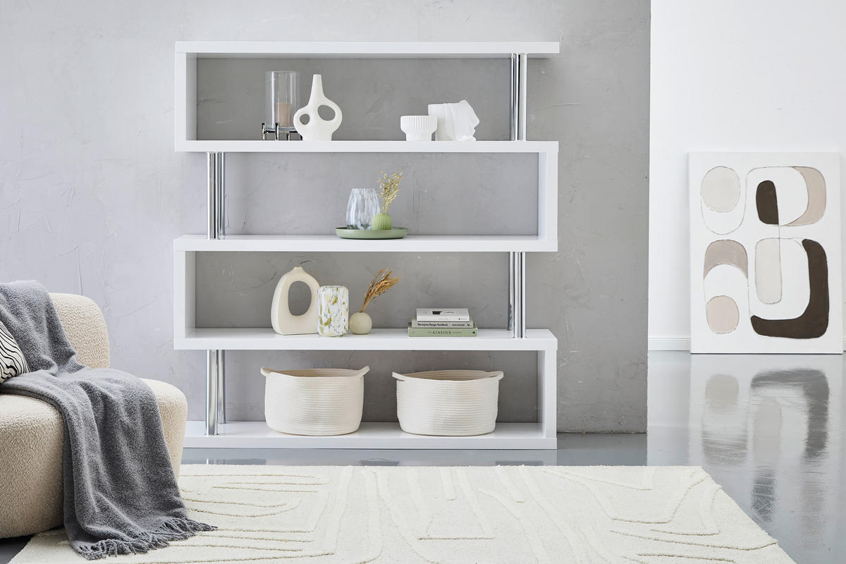 REGAL Weiß  - Weiß, Design, Holzwerkstoff/Metall (156/165/35cm) - Xora