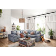 ECKSOFA Blau Webstoff  - Blau/Schwarz, Design, Kunststoff/Textil (284/284cm) - Carryhome