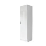 DREHTÜRENSCHRANK 47/197/54 cm 1-türig Weiß, Weiß Hochglanz  - Weiß Hochglanz/Alufarben, Design, Holzwerkstoff/Kunststoff (47/197/54cm) - Carryhome