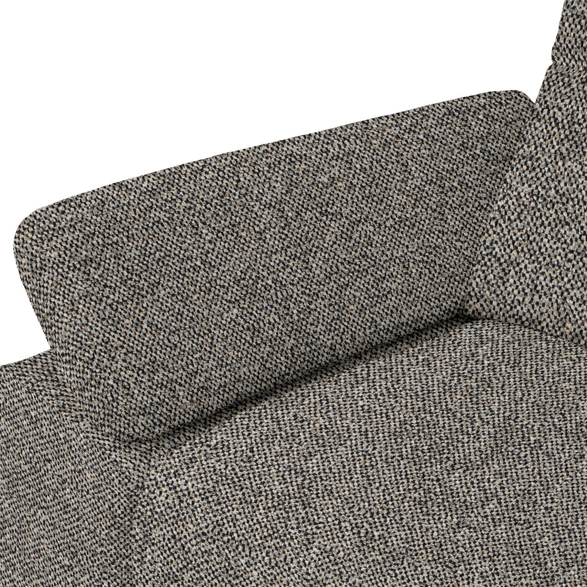 ECKSOFA in Chenille, Flachgewebe Hellbraun  318/165 cm  - Hellbraun/Schwarz, Design, Textil/Metall (318/165cm) - Xora