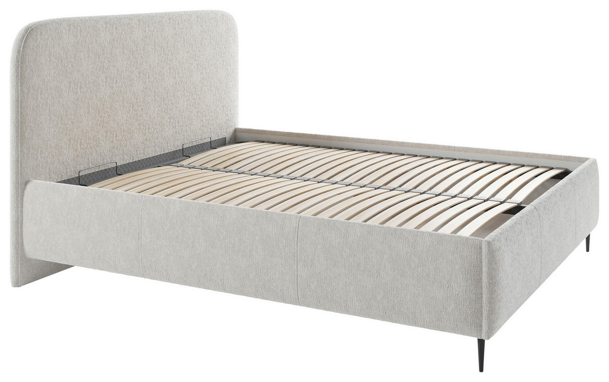POLSTERBETT 140/200 cm  in Beige  - Beige/Schwarz, Modern, Holz/Holzwerkstoff (140/200cm) - MID.YOU