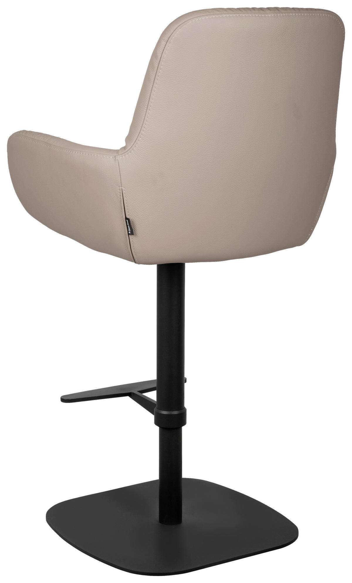 BARHOCKER Echtleder Schwarz, Taupe Eisen Sitzfläche 360° drehbar, inklusive Armlehnen  - Taupe/Schwarz, Design, Leder/Metall (57,5/110/59,5cm) - Dieter Knoll