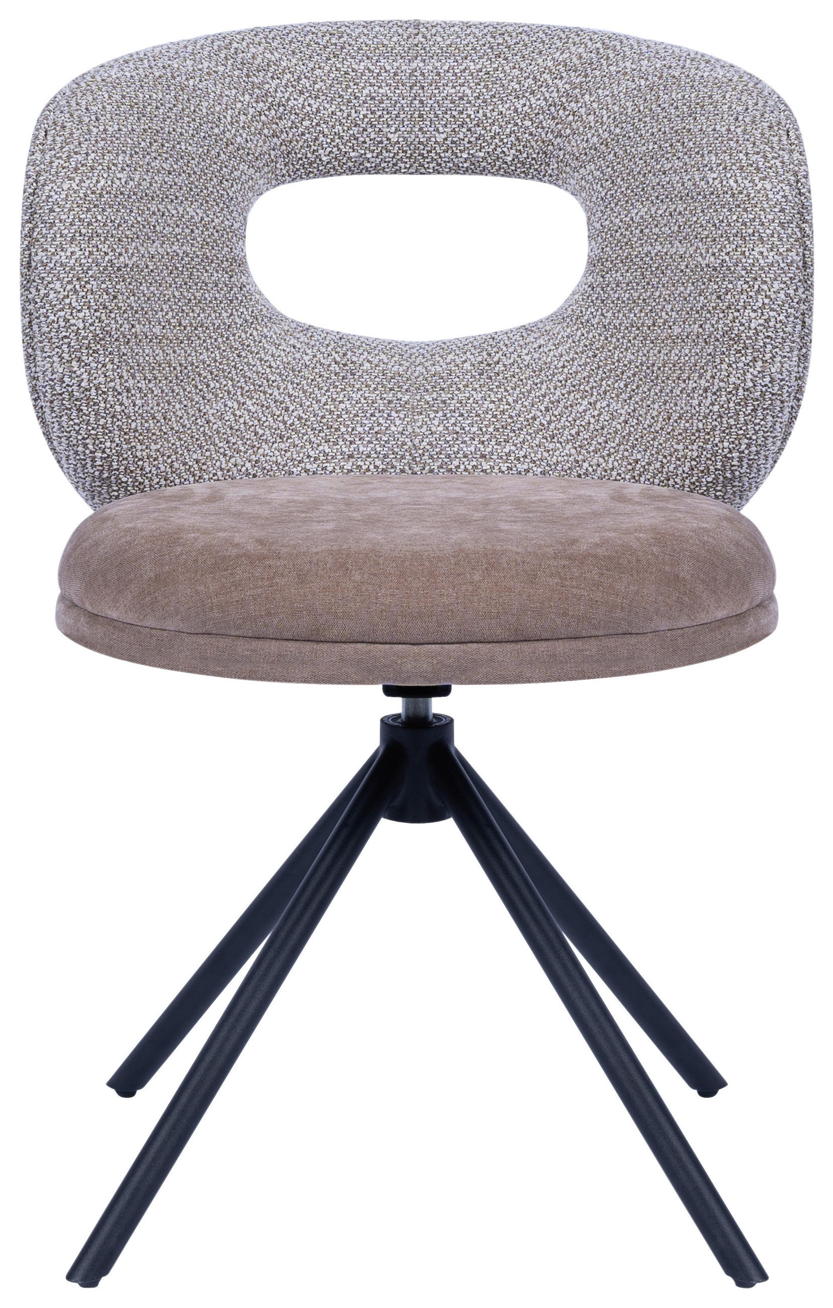 STUHL - Graubraun/Schwarz, Design, Textil/Metall (58/80/60cm) - Novel