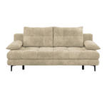 SCHLAFSOFA  mit Liegefunktion, Schlafen auf Sitzhöhe, Rücken echt Chenille Beige  - Beige/Schwarz, KONVENTIONELL, Textil/Metall (203/94/96cm) - Carryhome