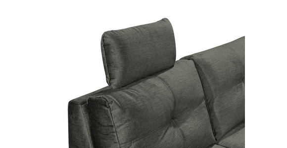 WOHNLANDSCHAFT in Mikrovelours Dunkelgrün - Dunkelgrün/Schwarz, KONVENTIONELL, Kunststoff/Textil (127/334/217cm) - Carryhome
