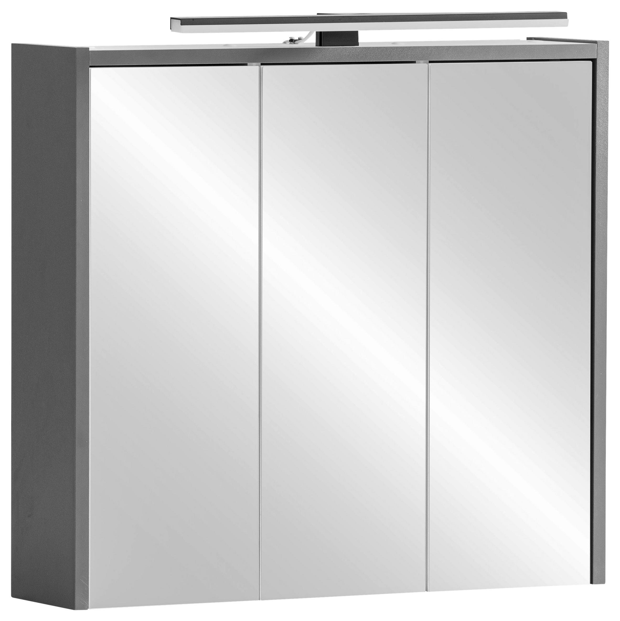 SPIEGELSCHRANK 65/62,7/16 cm  - Anthrazit/Hellgrün, KONVENTIONELL, Glas/Holzwerkstoff (65/62,7/16cm) - Stylife