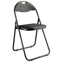 KLAPPSTUHL Lederlook Schwarz  - Schwarz, Design, Textil/Metall (44/80/47cm)