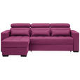 ECKSOFA  in Struktur Beere  179/240 cm  - Beere/Schwarz, MODERN, Kunststoff/Textil (179/240cm) - Carryhome