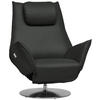 RELAXSESSEL in Leder Dunkelgrau  - Edelstahlfarben/Dunkelgrau, Design, Leder/Metall (92/79/90cm) - Koinor
