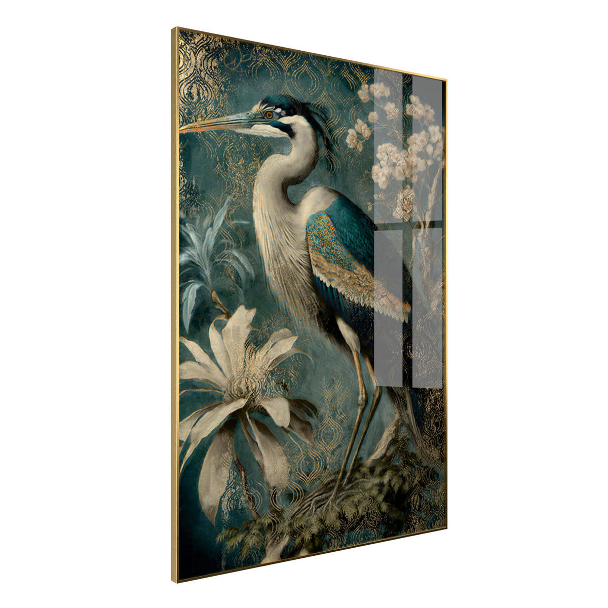 GLASBILD Frauen 80/120 cm  - Goldfarben/Grün, Basics, Glas/Holz (80/120cm)