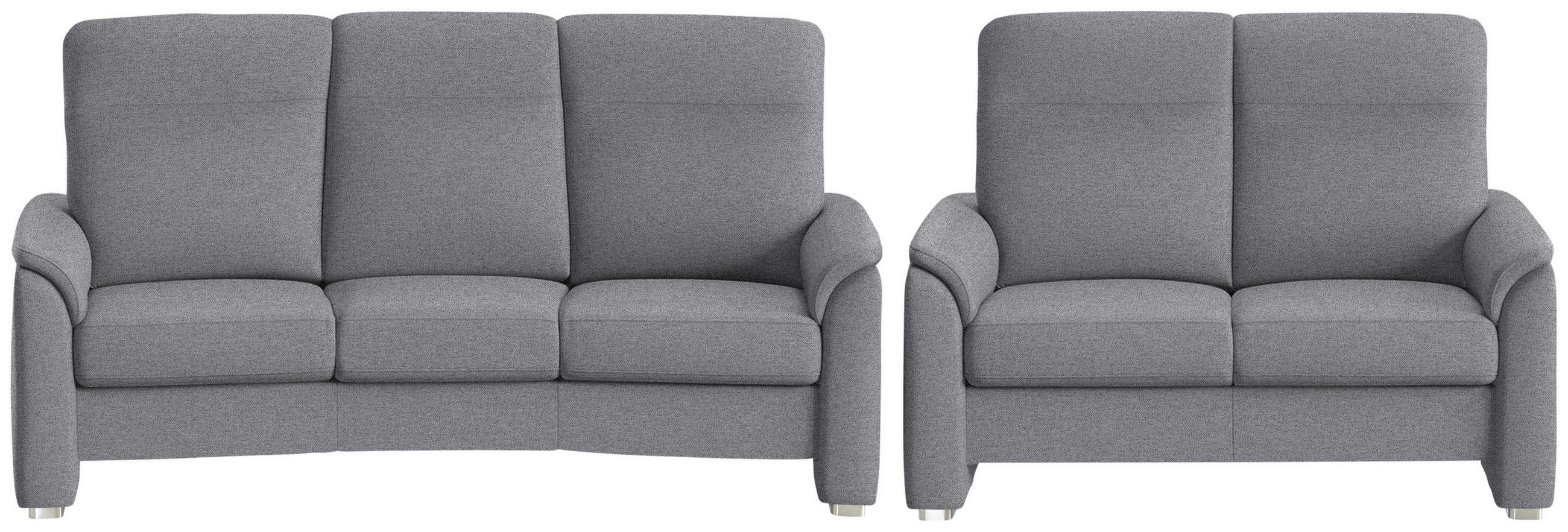 SITZGARNITUR Flachgewebe Grau  - Alufarben/Grau, Konventionell, Textil/Metall (218/156/107/103/95cm) - Beldomo Comfort
