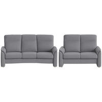SITZGARNITUR Flachgewebe Grau  - Alufarben/Grau, Konventionell, Textil/Metall (218/156/107/103/95cm) - Beldomo Comfort
