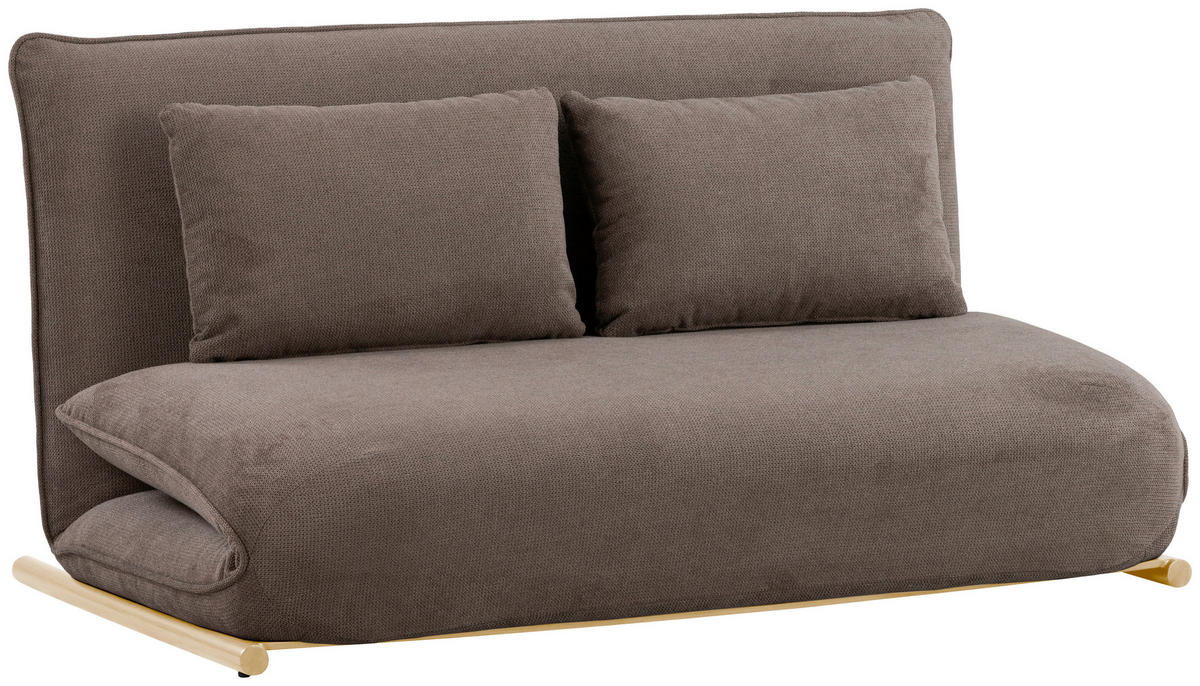 SOFA VELIN Samt Braun, Nussbaumfarben  - Nussbaumfarben/Braun, Design, Textil/Metall (140/97/80cm) - MID.YOU