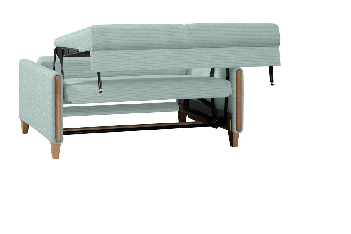 SCHLAFSOFA in Cord Hellblau, Buchefarben  - Buchefarben/Hellblau, Design, Holz/Textil (174/88/104cm) - Niels Andersson