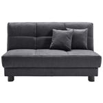 SCHLAFSOFA Mikrovelours Schwarz  - Schwarz, KONVENTIONELL, Textil/Metall (145/85/100cm) - Carryhome