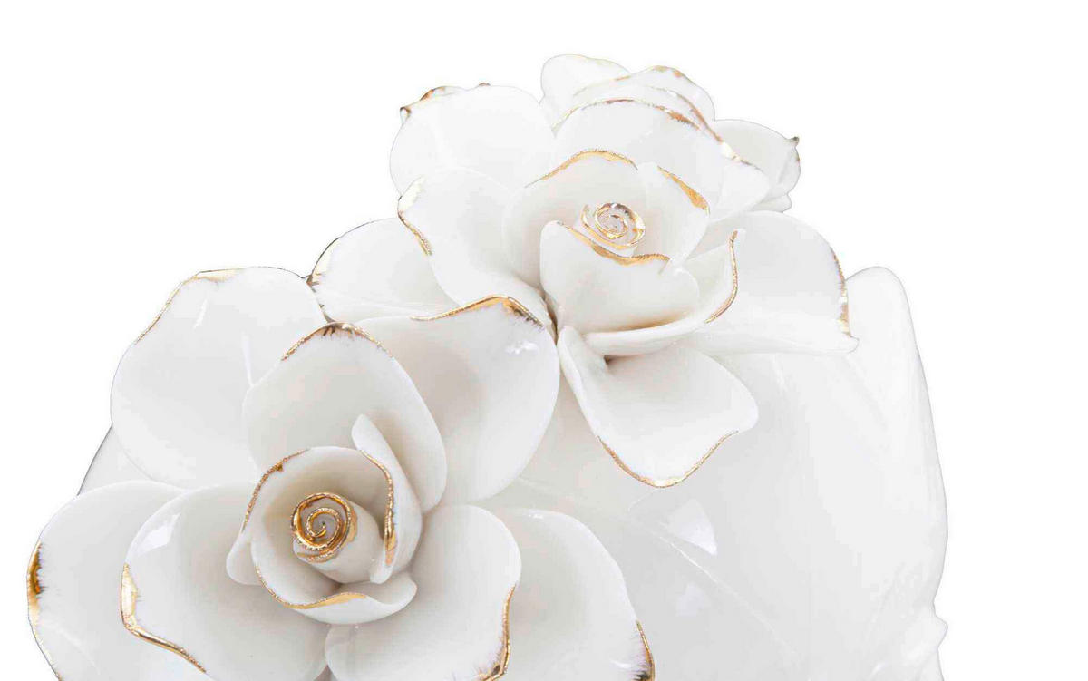 Vase Woman Mask  - Goldfarben/Weiß, Basics, Keramik (16,5/27,3/14cm)