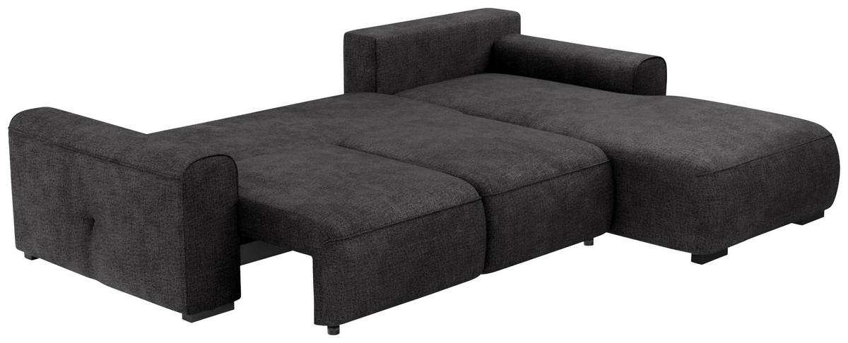 ECKSOFA Graphitfarben Chenille  - Graphitfarben/Grau, KONVENTIONELL, Kunststoff/Textil (293/205cm) - Carryhome