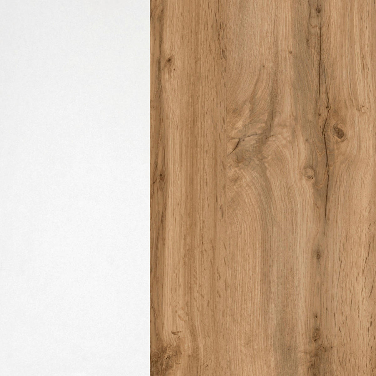 KÜCHENLEERBLOCK 330 cm   in Weiss, Eiche Wotan  - Weiss/Eiche Wotan, Design, Holzwerkstoff/Metall (330cm) - Held