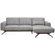 ECKSOFA in Struktur Grau  262/157 cm  - Schwarz/Grau, Design, Textil/Metall (262/157cm) - Novel