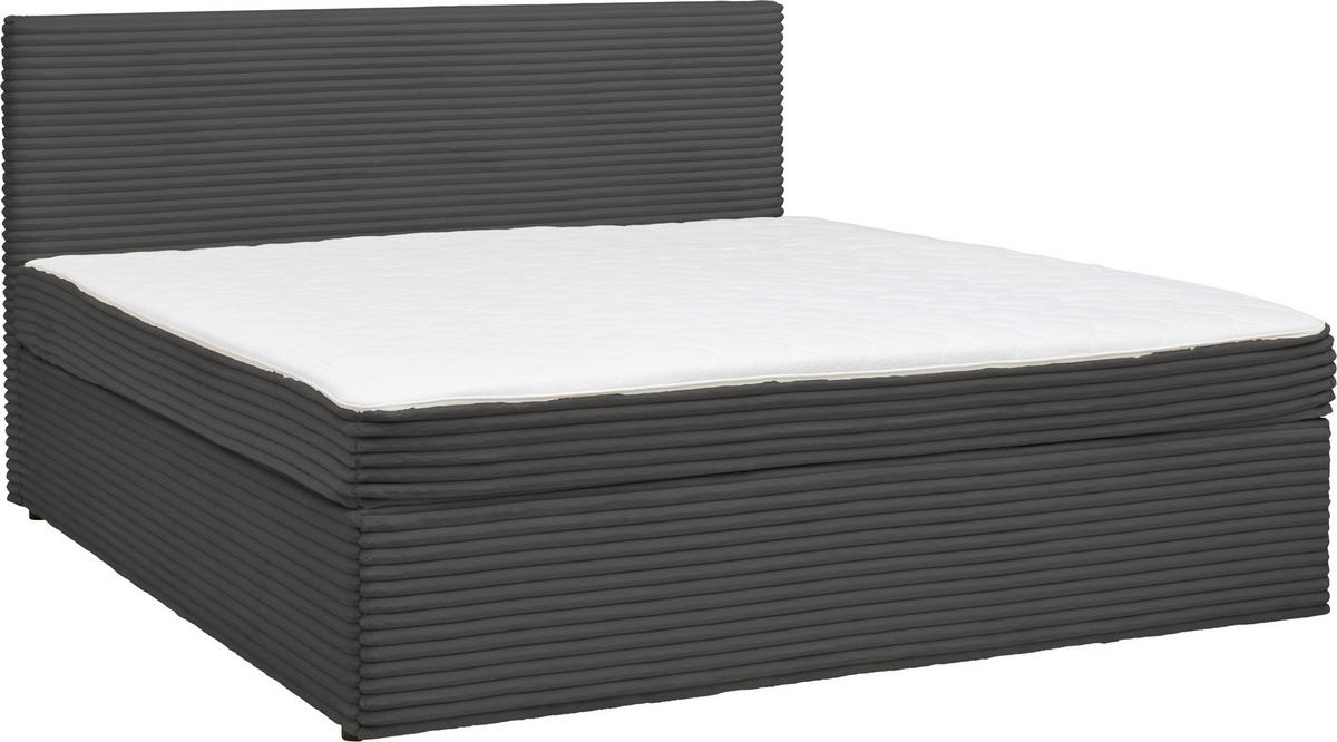 BOXBETT 200/200 cm,  in Grau,  - Grau, MODERN, Holz/Textil (200/200cm) - MID.YOU