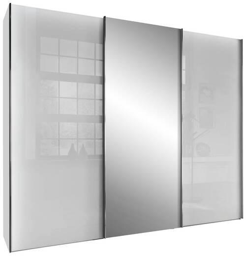 SCHWEBETÜRENSCHRANK in Weiss  - Chromfarben/Weiss, Konventionell, Glas/Holzwerkstoff (250/217/67cm) - Dieter Knoll