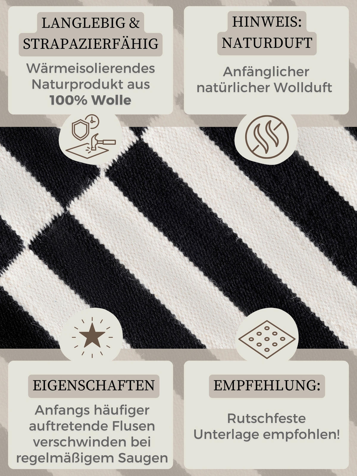 LÄUFER 80/200 cm Donna  - Schwarz/Weiß, Basics, Textil (80/200cm)